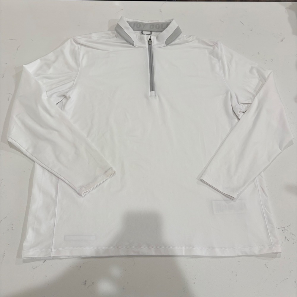 Puma Golf Mens XL White Quarter Zip Pullover Long Sleeve Performance Shirt